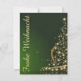 Weihnachtsmotiv mit goldenem Weihnachtsbaum 招待状