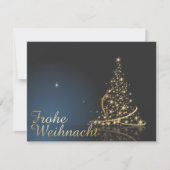 Weihnachtsmotiv mit goldenem Weihnachtsbaum 招待状 (正面)