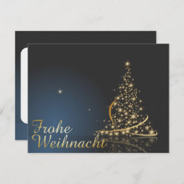 Weihnachtsmotiv mit goldenem Weihnachtsbaum 招待状