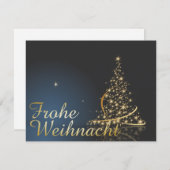 Weihnachtsmotiv mit goldenem Weihnachtsbaum 招待状 (正面/裏面)