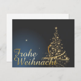 Weihnachtsmotiv mit goldenem Weihnachtsbaum 招待状
