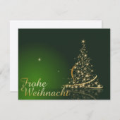 Weihnachtsmotiv mit goldenem Weihnachtsbaum 招待状 (正面/裏面)