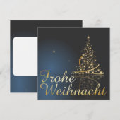 Weihnachtsmotiv mit goldenem Weihnachtsbaum 招待状 (正面/裏面)