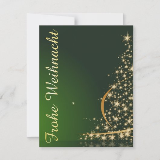 Weihnachtsmotiv mit goldenem Weihnachtsbaum 招待状 (正面)