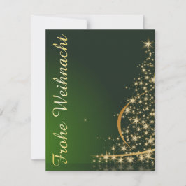 Weihnachtsmotiv mit goldenem Weihnachtsbaum 招待状