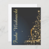Weihnachtsmotiv mit goldenem Weihnachtsbaum 招待状 (正面/裏面)