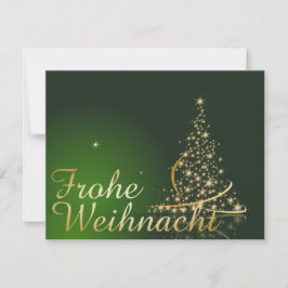 Weihnachtsmotiv mit goldenem Weihnachtsbaum 招待状