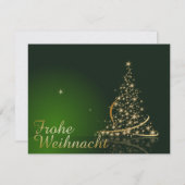 Weihnachtsmotiv mit goldenem Weihnachtsbaum 招待状 (正面/裏面)
