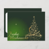 Weihnachtsmotiv mit goldenem Weihnachtsbaum 招待状 (正面/裏面)