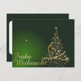 Weihnachtsmotiv mit goldenem Weihnachtsbaum 招待状