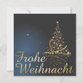 Weihnachtsmotiv mit goldenem Weihnachtsbaum 招待状 (正面)