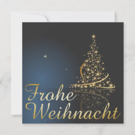 Weihnachtsmotiv mit goldenem Weihnachtsbaum 招待状