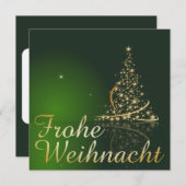 Weihnachtsmotiv mit goldenem Weihnachtsbaum 招待状 (正面/裏面)