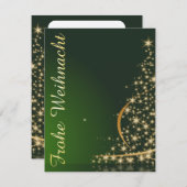 Weihnachtsmotiv mit goldenem Weihnachtsbaum 招待状 (正面/裏面)