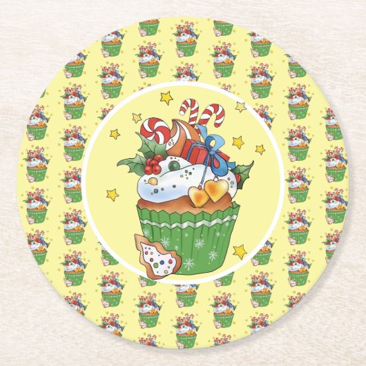 Weihnachtsmuffin  ラウンドペーパーコースター (正面)