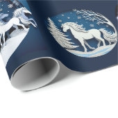 Weihnachtspferde in Blau ラッピングペーパー (ロールコーナー)