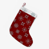 Weihnachtsstrumpf  Schneeflocken. スモールクリスマスストッキング (正面 (吊り時))