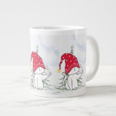 Weihnachtstasse katze mit Schneeball ジャンボコーヒーマグカップ (正面右)