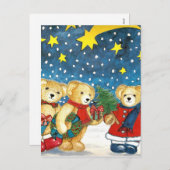 WEIHNACHTSTEDDYBAREN MIT GESCHENKEN シーズンポストカード (正面/裏面)