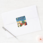 WEIHNACHTSTEDDYBÄREN MIT GESCHENKEN スクエアシール (封筒)