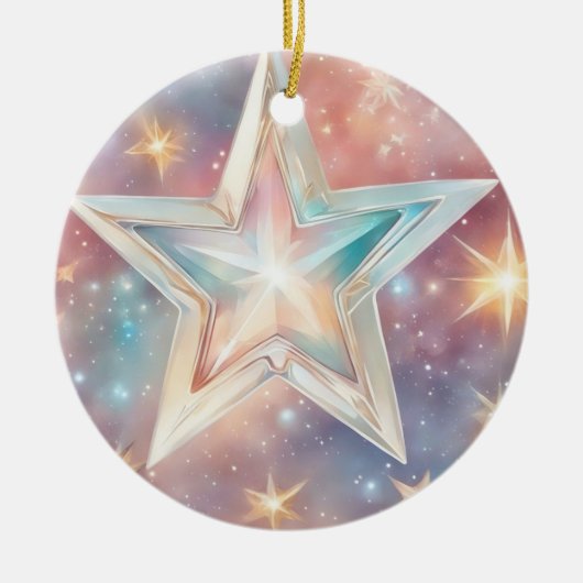 Weihnachtstern pastell セラミックオーナメント (正面)