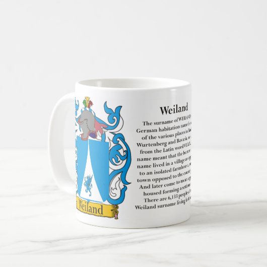 Weiland家族の紋章付き外衣およびの意味 コーヒーマグカップ (正面左)