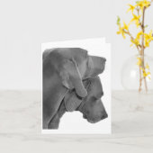 Weimのポートレート-黒及び白 カード (黄色い花)