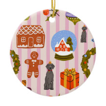 Weim decoration with xmas decorations on pink