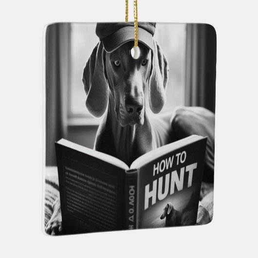 Weimaranerおもしろいの読狩り方法についての本 セラミックオーナメント (右)