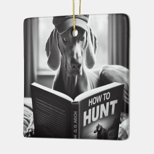 Weimaranerおもしろいの読狩り方法についての本 セラミックオーナメント (左)