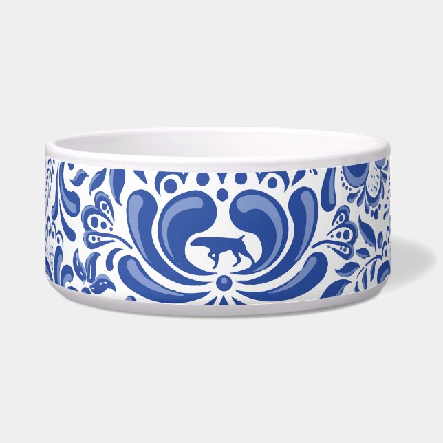 WEIMARANERおよび蜂の大きいペットボウル ボウル (正面)