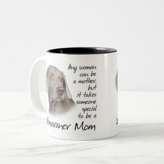 Weimaranerのお母さんのマグ ツートーンマグカップ (正面左)