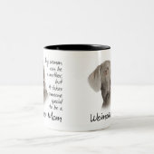 Weimaranerのお母さんのマグ ツートーンマグカップ (中央)