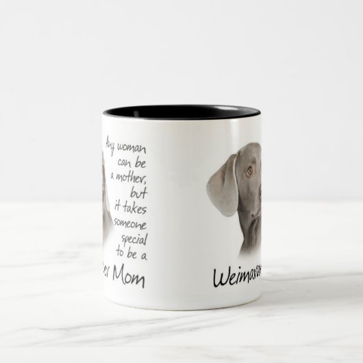 Weimaranerのお母さんのマグ ツートーンマグカップ (中央)