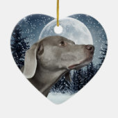 Weimaranerのクリスマスのオーナメント セラミックオーナメント (裏面)