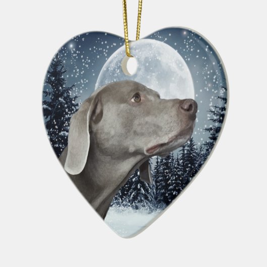 Weimaranerのクリスマスのオーナメント セラミックオーナメント (左)