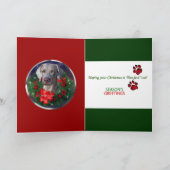 Weimaranerのクリスマスのギフト シーズンカード (内部)