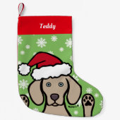 Weimaranerのパーソナライズなクリスマスサンタクロース スモールクリスマスストッキング (正面)