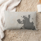 WEIMARANERのブロックプリントの暗灰色のLUMBARの枕 ランバークッション (ブランケット)