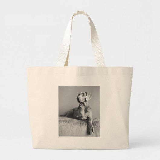 Weimaranerのポートレート ラージトートバッグ (正面)
