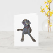 Weimaranerのメッセージカード カード (黄色い花)