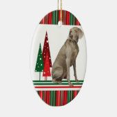 Weimaranerのレトロのクリスマスのオーナメント セラミックオーナメント (右)