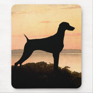 Weimaranerの日没 マウスパッド