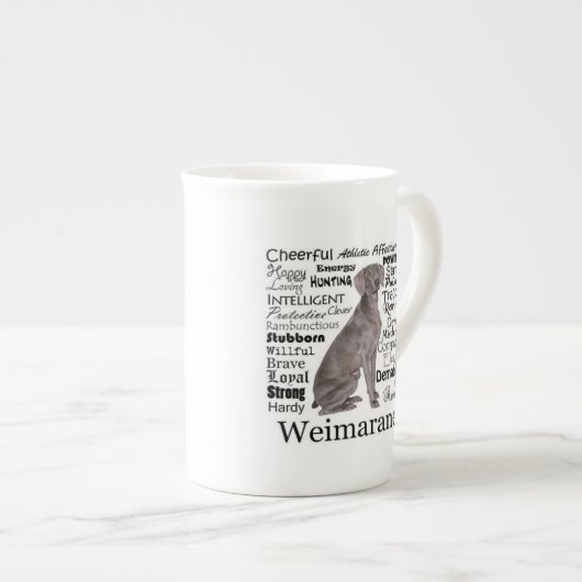 Weimaranerの特性の骨灰磁器のマグ ボーンチャイナマグカップ (正面右)