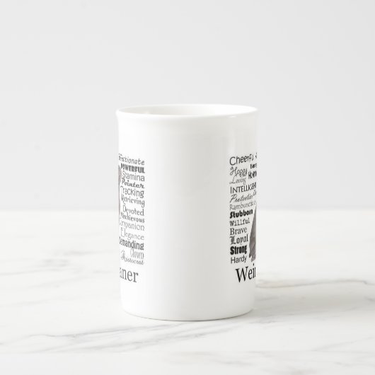 Weimaranerの特性の骨灰磁器のマグ ボーンチャイナマグカップ (正面)