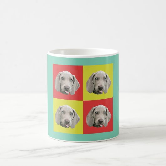 Weimaranerの間抜けなポップアート コーヒーマグカップ (中央)