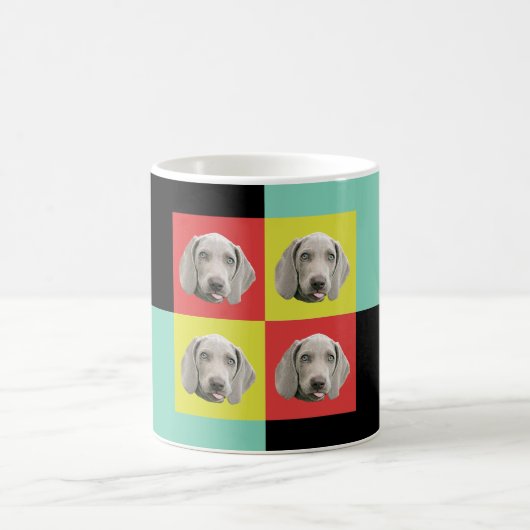 Weimaranerの間抜けなポップアート コーヒーマグカップ (中央)