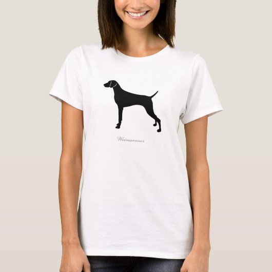 WeimaranerのTシャツ(黒いシルエット) Tシャツ (正面)
