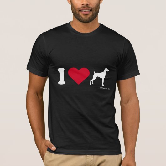 WEIMARANERのTシャツ- I愛WEIMARANERS Tシャツ (正面)