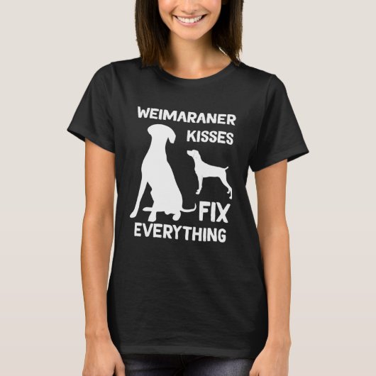 weimaranerキスすべてを修正weimaranerパパ tシャツ (正面)